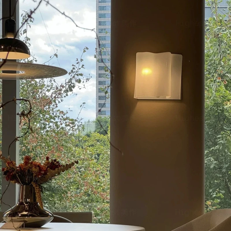 Italian Designer Wall Lamps Cloud Glass Lampshade LED Wall Sconces Villa Living Room Background Home Decoration Light Fixtures