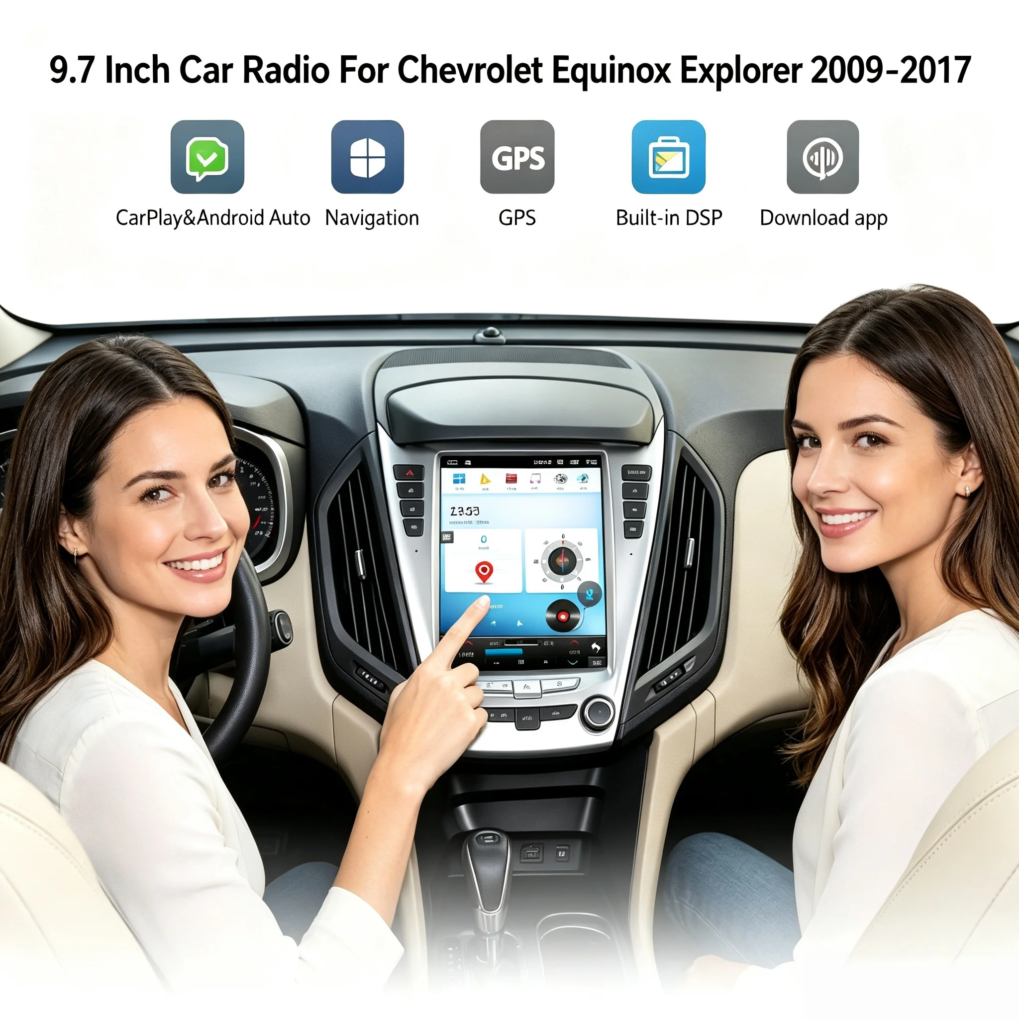 Android 15 For Chevrolet Equinox Explorer 2009-2017 Car Radio Automotive Multimedia Tesla Screen Carplay Auto Bluetooth GPS 4G