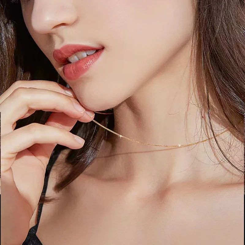 Rael 18K الذهب سلسلة سعر الأبيض الأصفر روز بيع الذهب الخالص Au750 قلادة أفضل هدية للنساء X2005