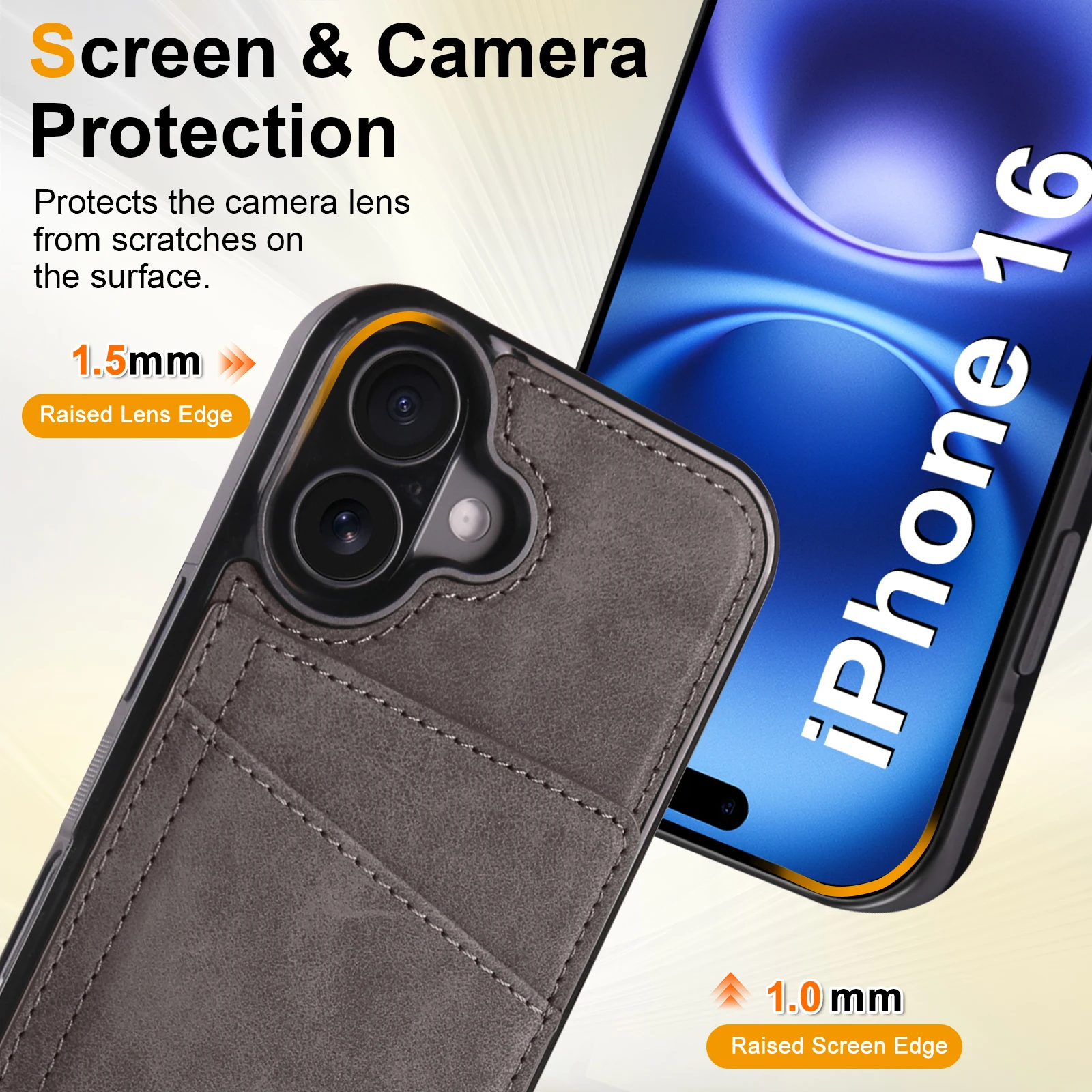 Business Flip Lederhülle für iPhone 18 17 Air 16E 17E 16 15 14 13 12 11 Pro Max Plus Mini mit integrierter Kartenfunktion und Geldbörse – Detail 4