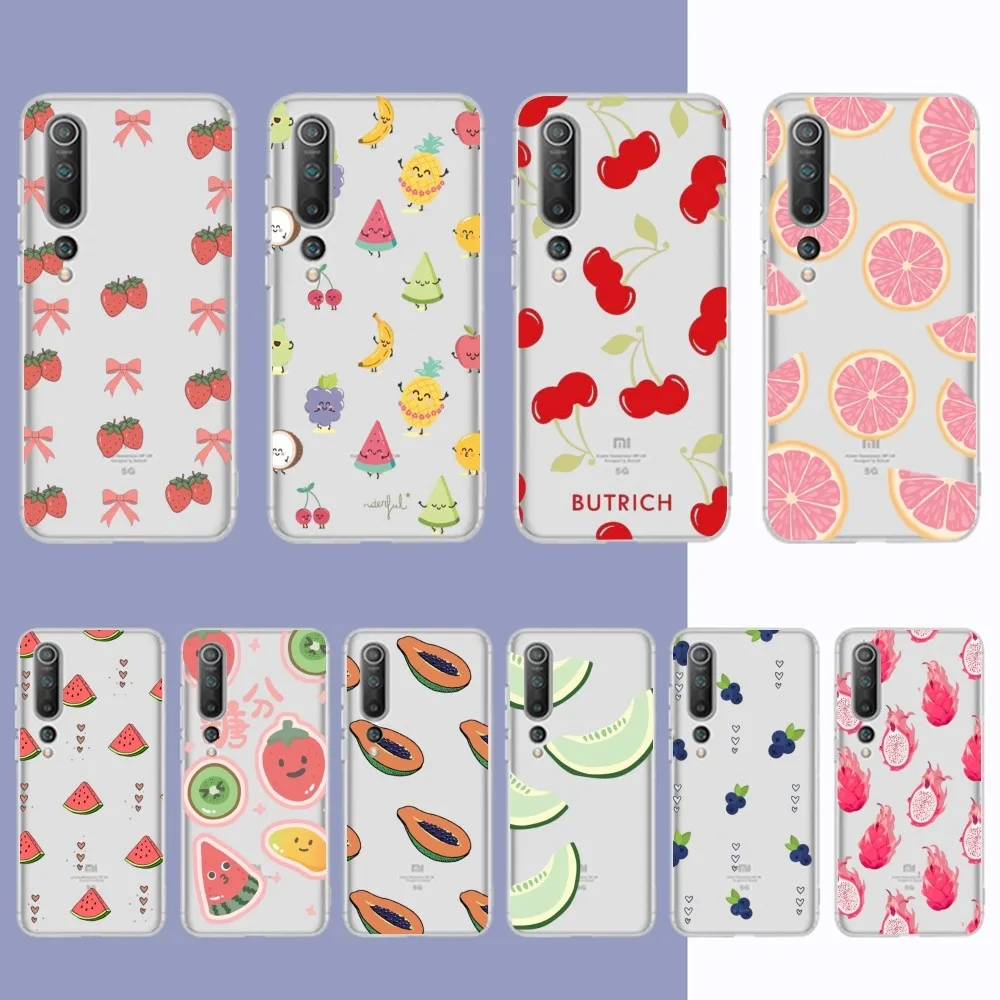 Fruit Art Illustration Phone Case For Samsung S 20 21 22 23 for Redmi Note7 8 9 10 for Huawei P20 30 40 Clear Case