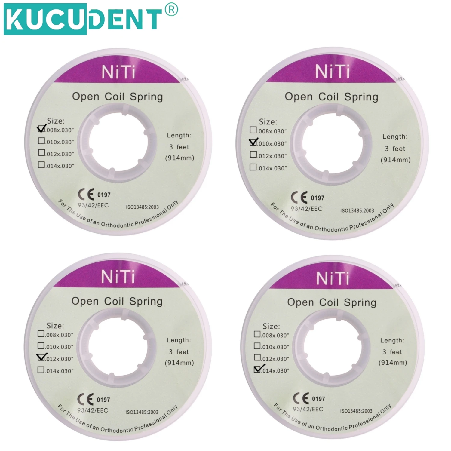 Ressort hélicoïdal ouvert Niti orthodontique dentaire, 3 pieds/914mm, matériaux orthodontiques 0.008 0.010 0.012 0.014, outils de dentisterie