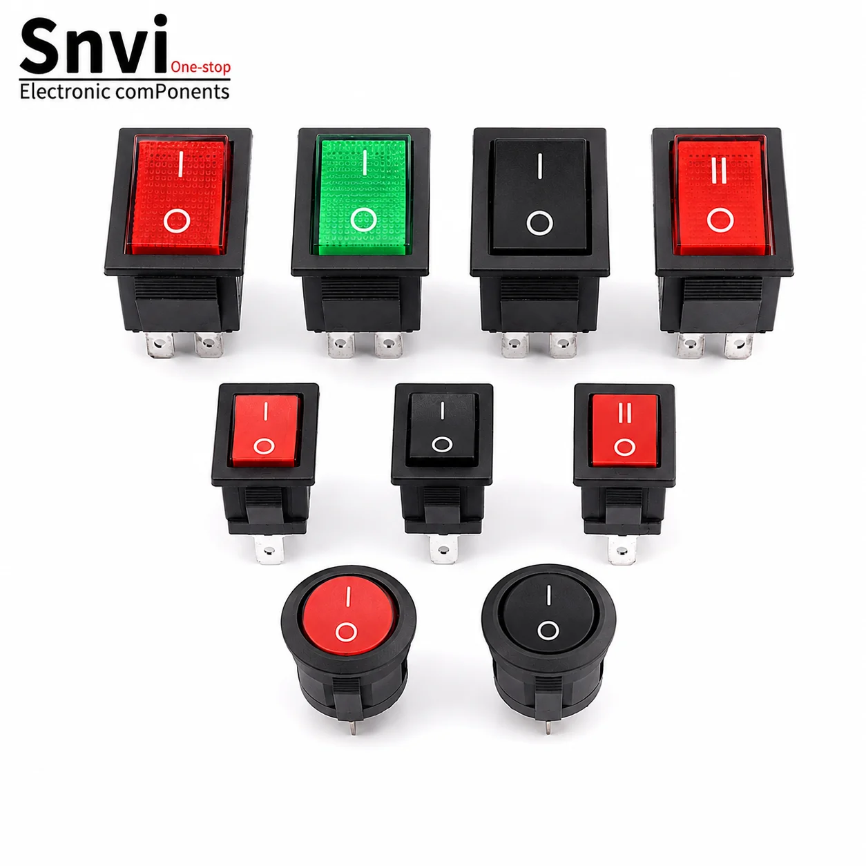 Snvi KCD1 KCD3 Rocker Switch 2Pin 3Pin 4Pin ON OFF ON Mini Power Control Switch 6A 10A 250V for DIY Electronics