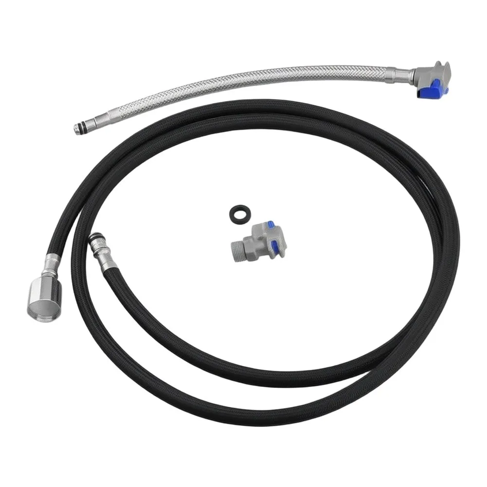 G1/2 59 Inch Kitchen Faucet Hose Pull Down Style 360 Rotation Black Nylon Weave Stainless Steel Ends for Multiple Brands