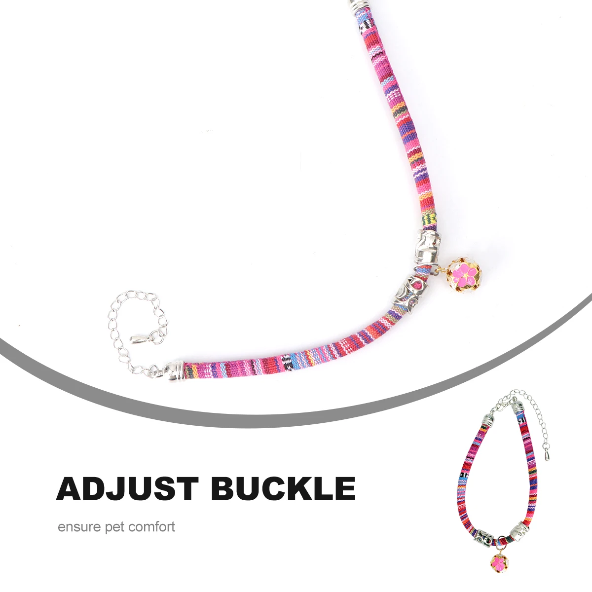 

Bohemian Cat Collar Adjustable Breakaway Buckle Kitten Necklace Fabric Bell Safe Pet Accessories Lightweight Durable Comfortable