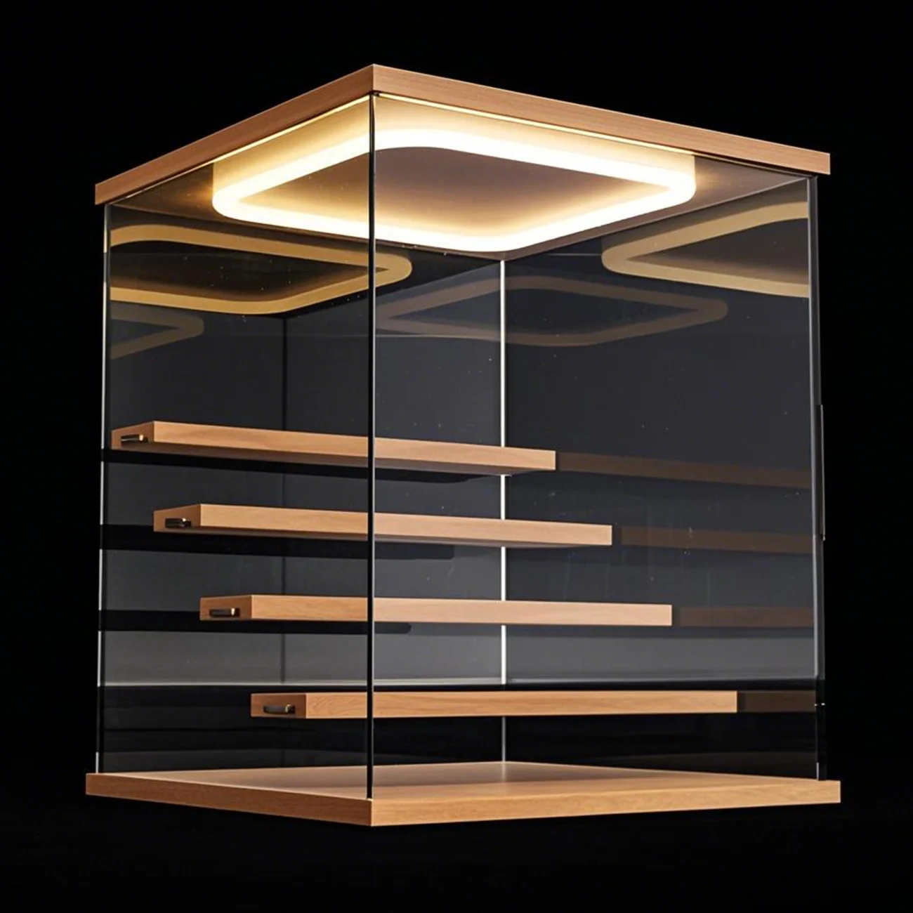 

Acrylic Display Case with Led Light for Figure,Display Stand Dustproof Display Box for Collectibles Popmart Doll Toy Storage