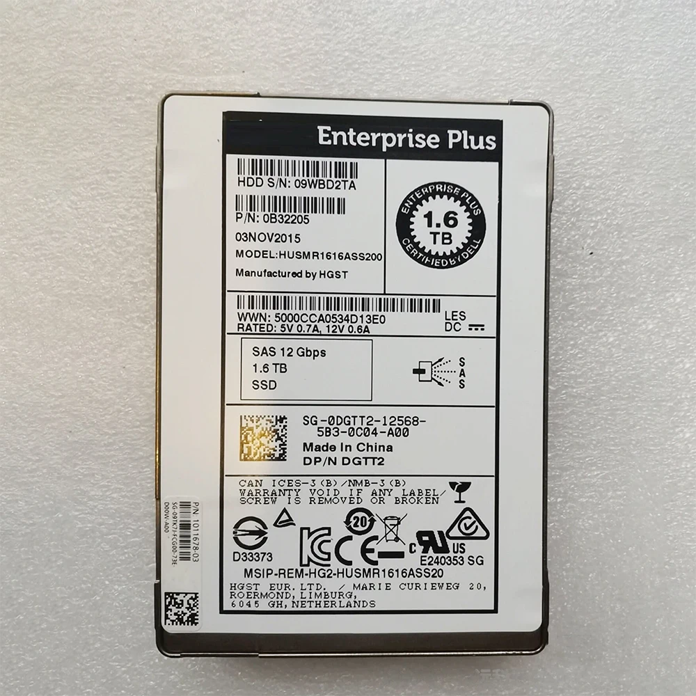 For DELL SC220 SCV3020 SC4020 SC5020 DGTT2 1.6TB 2.5'' 1.6T SSD HD