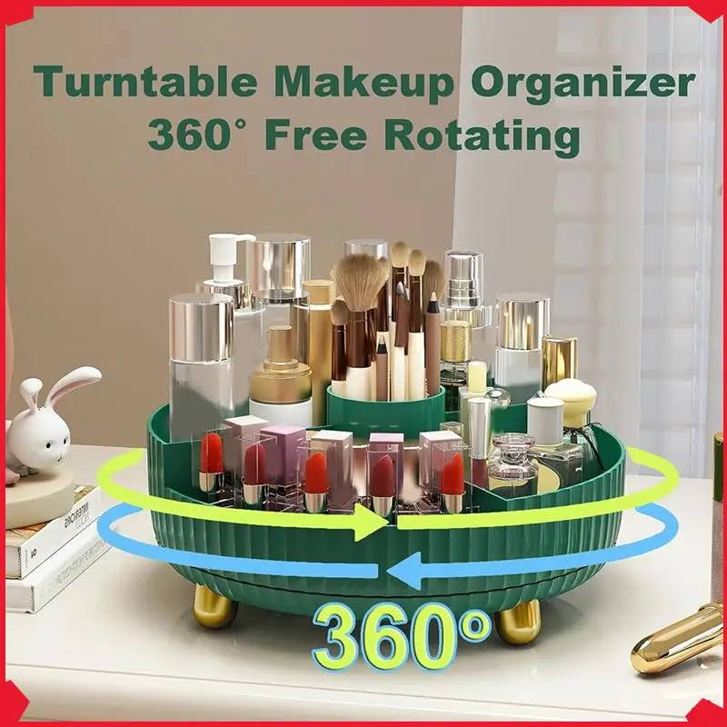 

B17B Rotating Makeup Organizer For Vanity - Bathroom Organizer And Lazy Organizer For Cosmetics Perfume Organizer Storage Durabl