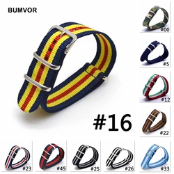 1Pcs Nylon Watchbands 16mm 18mm 20mm 22mm 24mm Sport Woven Fabric Nylon Strap Colorful Wristband Watch Belt