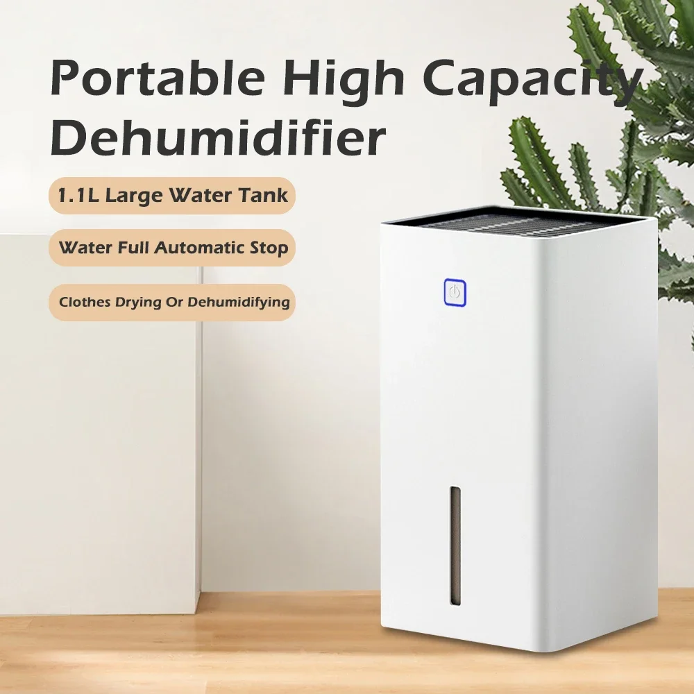 

Mini Air Dehumidifier 1.1L Electric Dehumidifiers Ultra Quiet Moisture Absorbent Dehumidifier 25W Auto-Off for Home Room Office