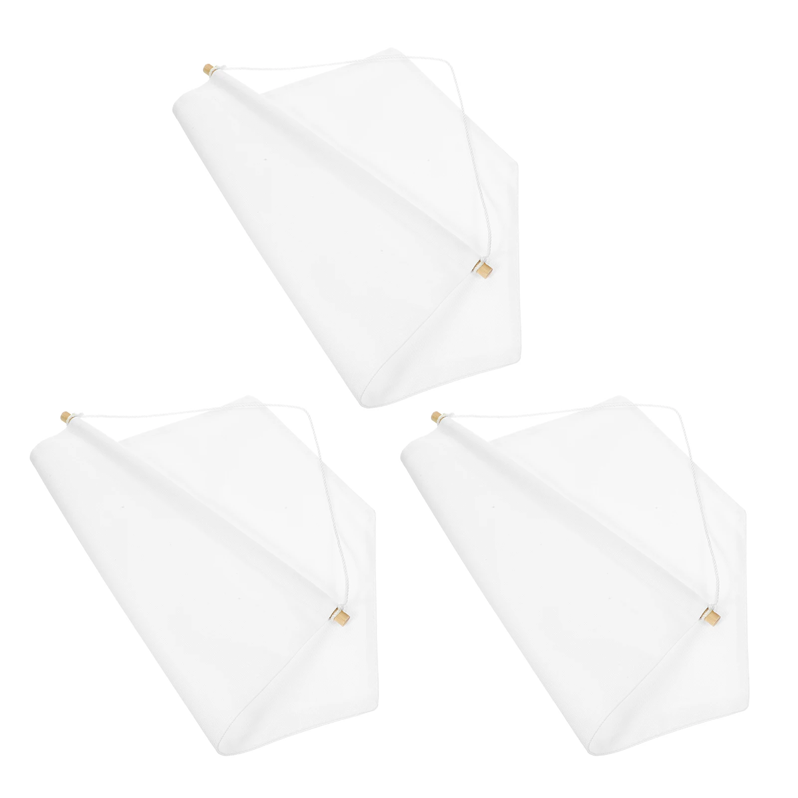 

3 Pcs Badge Display Canvas Banner The Embroidery White Wall Wooden Pennant Screen Printing