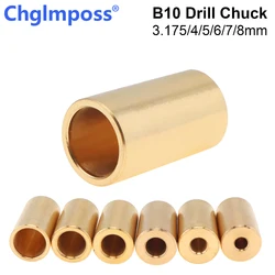 B10 Copper Drill Chuck Biela, Adaptador de eixo de conexão do motor, Capa de ferramentas, Acoplamento cônico, 3.175mm, 4mm, 5mm, 6mm, 7mm, 8mm