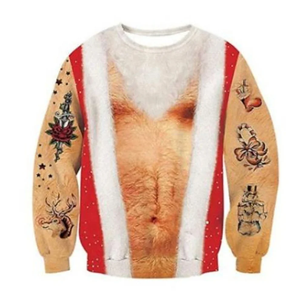 Men Women Ugly Christmas Sweater Funny Humping Reindeer Climax Tacky Christmas Jumpers Tops Couple Holiday Party Xmas Sweatshirt