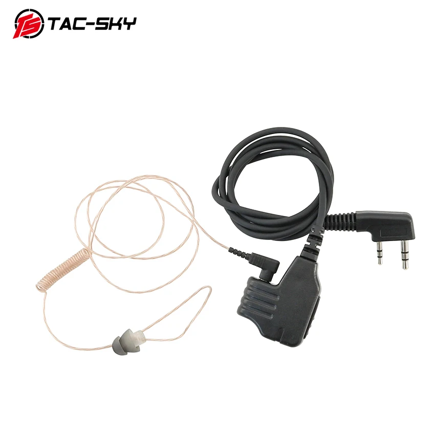 TS TAC-SKY Tactical Communication 3.5mm Plug Mini Earphone with Microphone Adapter Compatible with Walkie-Talkie