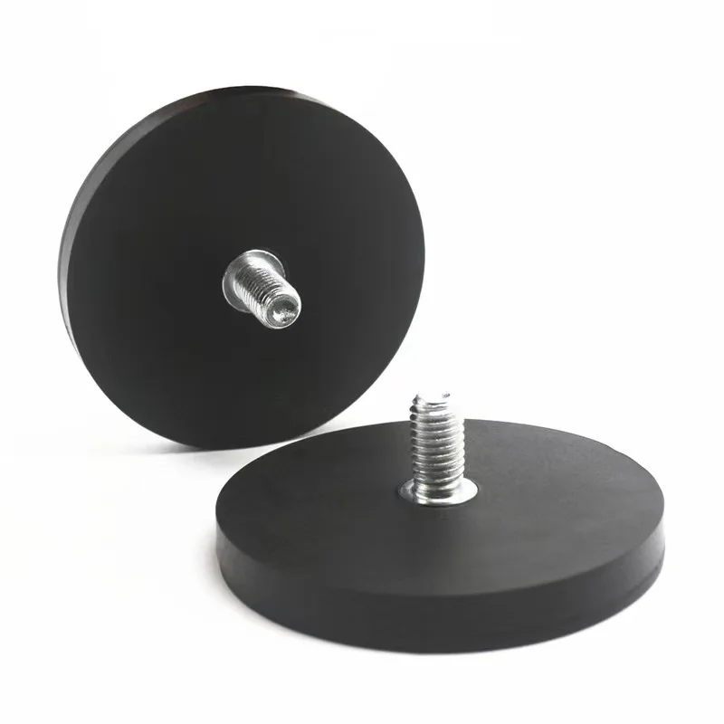 TCYATO 66mm Rubber Coated Magnet M8 Female Base Suction Cup Tool Scratch Resistant Magnet Strong Magnetic Rubber Base Pull 45lb