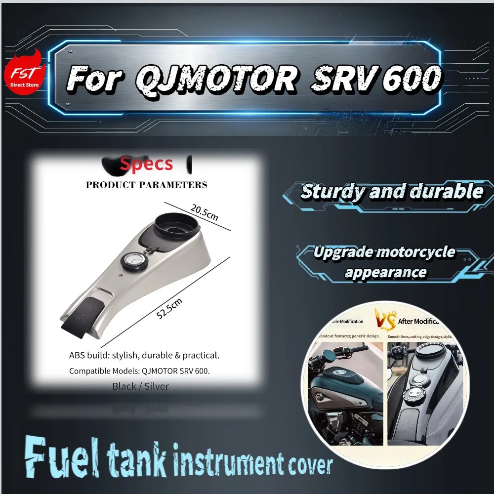 

For QJMOTOR SRV600 Modified Instrument Tank Cover OEM Mold Raised Retro Motorcycle Tank Protector Cover Accessories