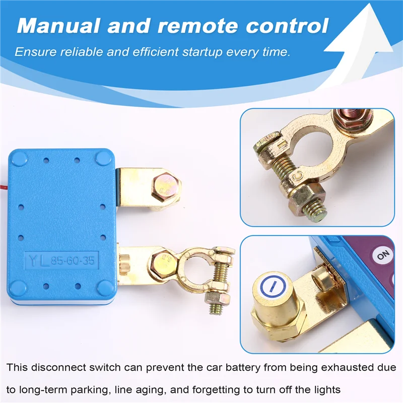 

AU05 -Remote Control Battery Disconnect Switch 12V/24V 240A Automatic Power-Off For Car For Boat Use