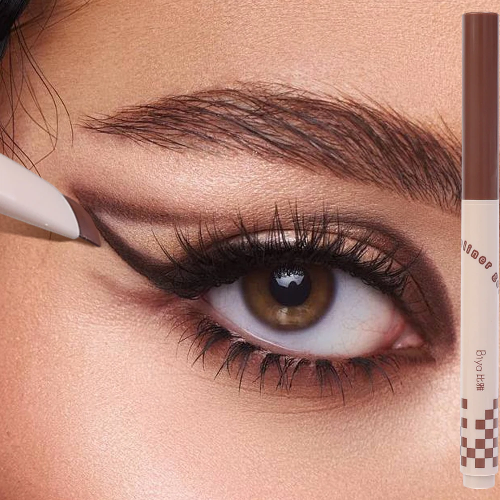 Smooth Oblique Eyeliner Pencil Matte Waterproof Not Blooming Lying Silkworm Eyeliner Brown Quick Drying Eye Liner Gel Pen Makeup