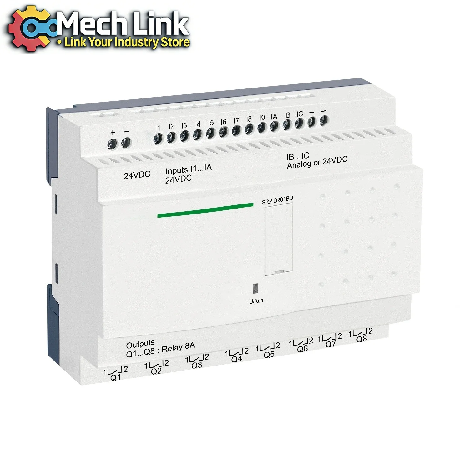 R2D201BD Zelio Logic Relay Inteligente Compacto 20 I/O 24V DC Sem Relógio e Display