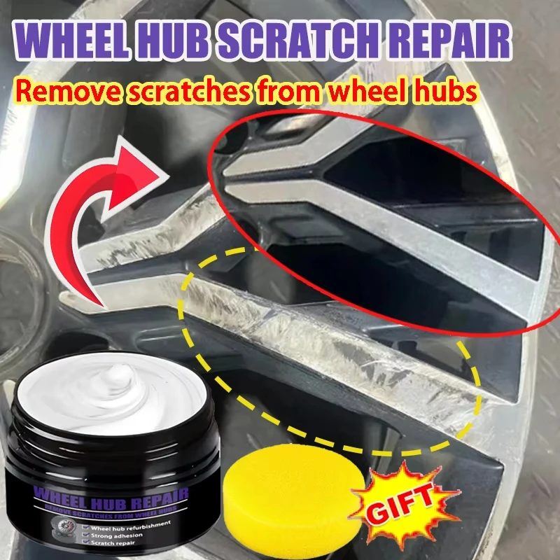 

Крем для восстановления соскабливания автомобильной ступицы, крем для ремонта царапин на краю шин - черно-белые серебряные алюминиевые края