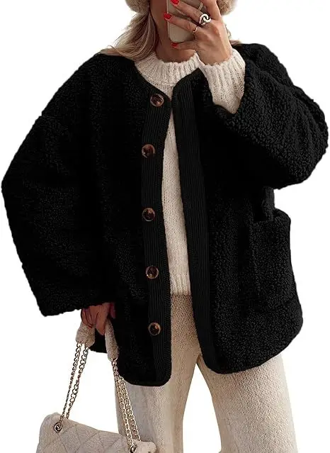 Manteaux pour femmes col rabattu à capuche poche ample épais chaud femme 2025 automne hiver élégant à la mode décontracté dame veste de rue