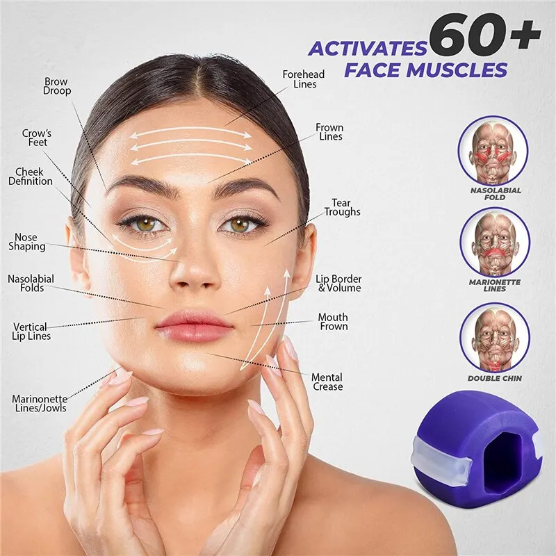 Jawline Exerciser viso Jaw Muscle Toner Training Fitness Ball Anti-aging silice alimentare viso mento guancia sollevamento dimagrante