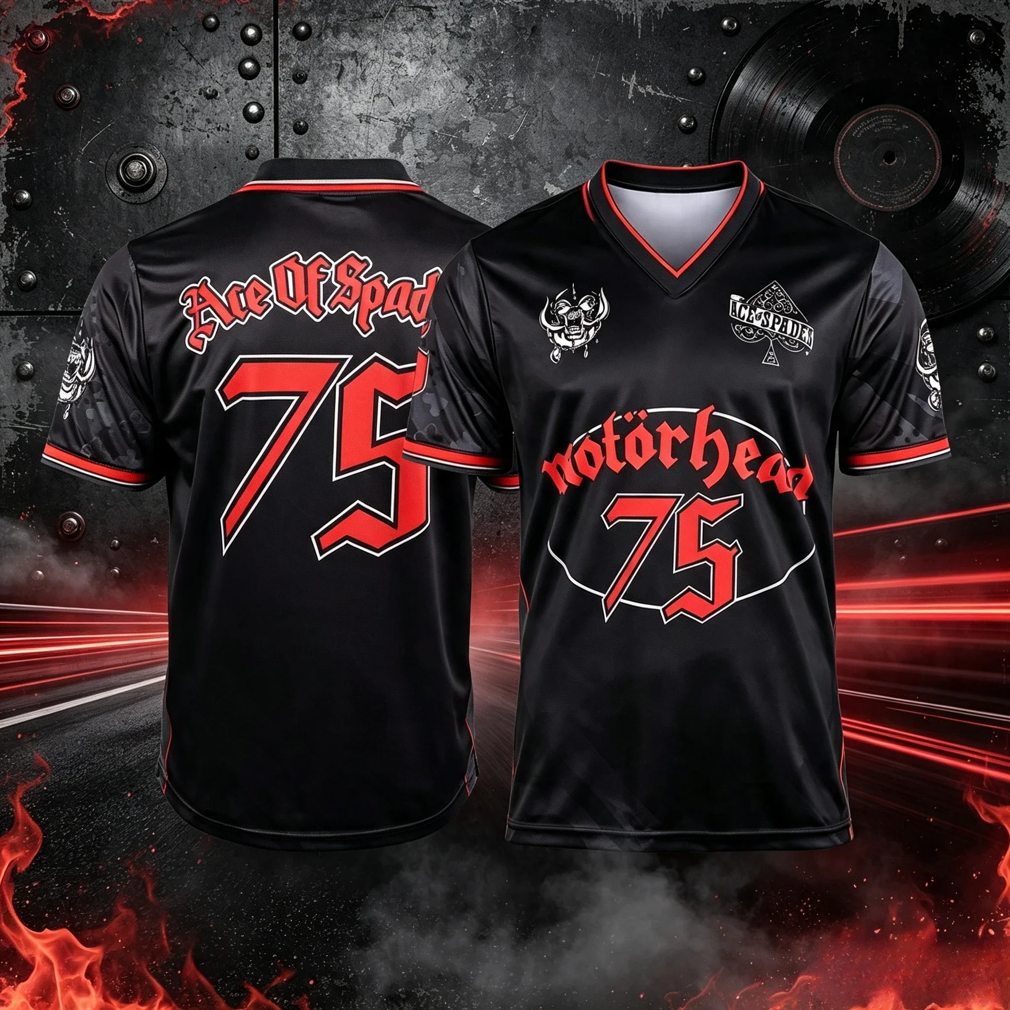 3D Printed New Motorhead Ace of Spades 75 Rock V-Neck Jersey Y2K Graphic Print Sport Tee Men's T-shirt  Children's T-shirt Cheap