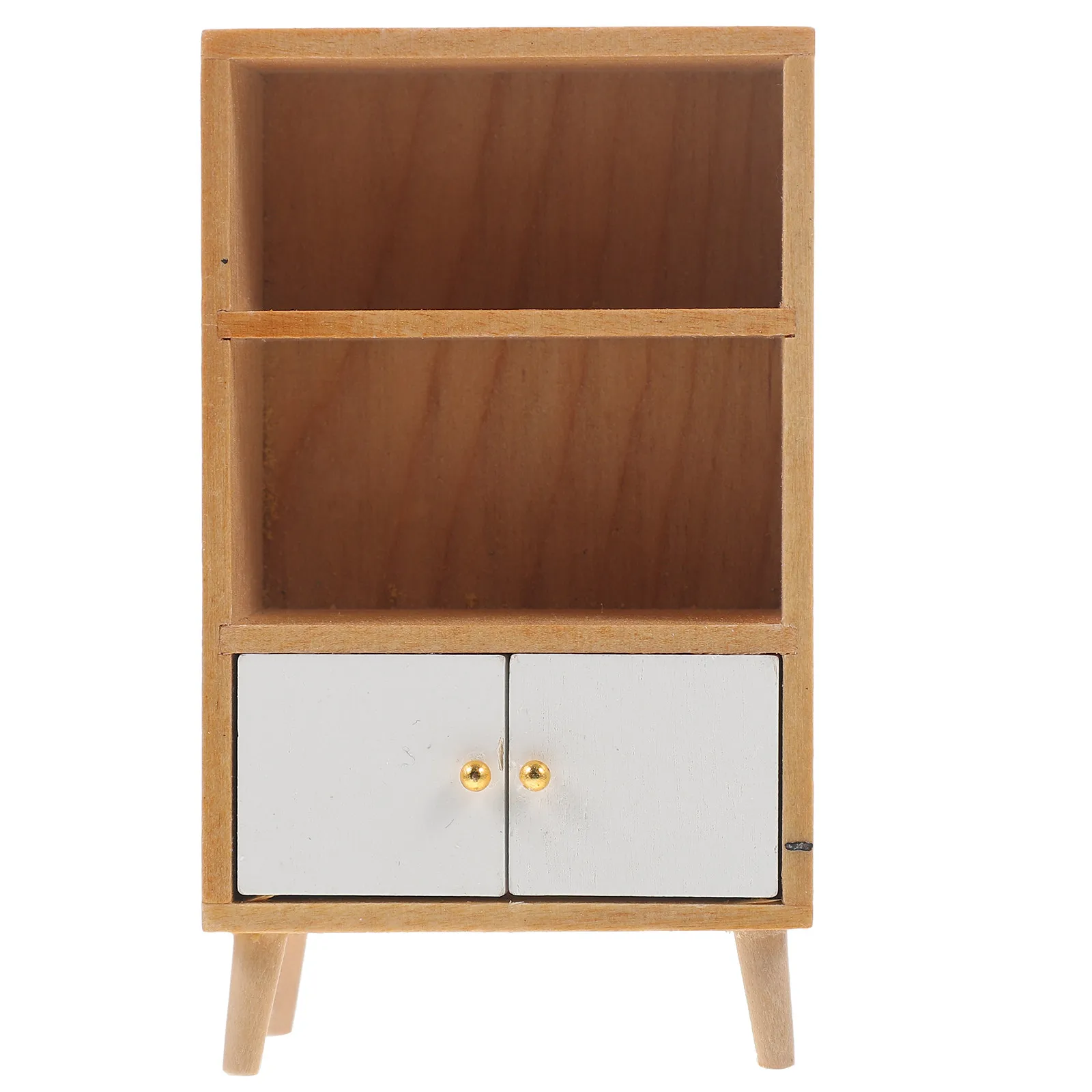 

Miniature Solid Wood Bookshelf Portable Mini Cabinet Furniture Decoration for Dollhouse Micro Scene Kids Room Decor Mini Wooden