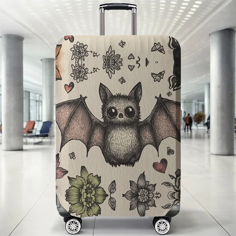 

Защитный чехол для багажа с ретро-узором в виде летучих мышей, подходит для чемоданов 18-32 дюймов, чехлы для ручек чемоданов, аксессуары для путешествий.