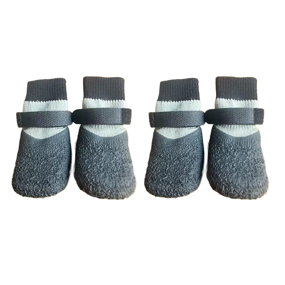 4Pcs/Set Cute Non-slip Dog Shoes Waterproof Anti-dirty Puppy Mesh Shoes Adjustable Breathable Pet Paw Protector Pet Supplies