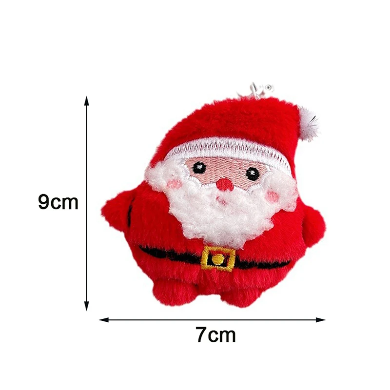 1PC New Cute Cartoon Creative Plush Pendant Kawaii Backpack Pendant Decor Santa Claus Elk Christmas Tree Keychain Accessories