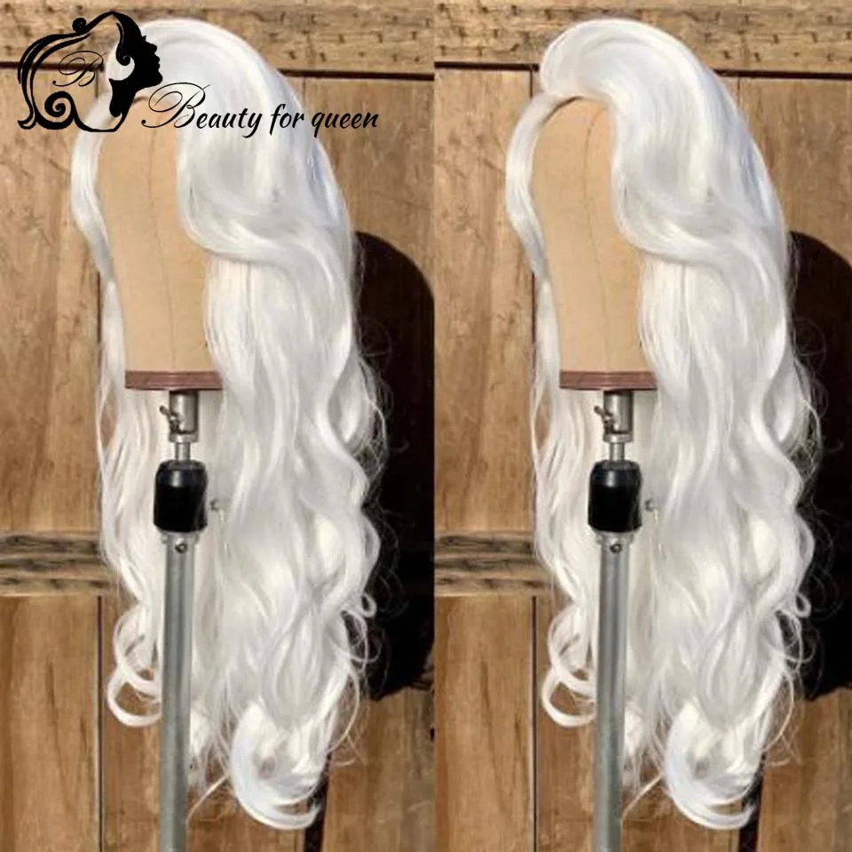 Oro blanco 13x4 resalta el encaje transparente de color usando que lo compras es pelucas de cabello humano muy adecuadas 100% cabello humano