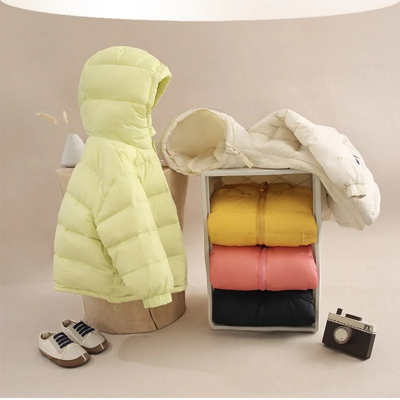 2025 شتاء دافئ الأطفال سميكة 2 3 4 5 6 7 8 10 12 سنة الاطفال ملابس خارجية معطف طفل الفتيان الفتيات مقنعين بطة الشعر قبعة أسفل سترة #4