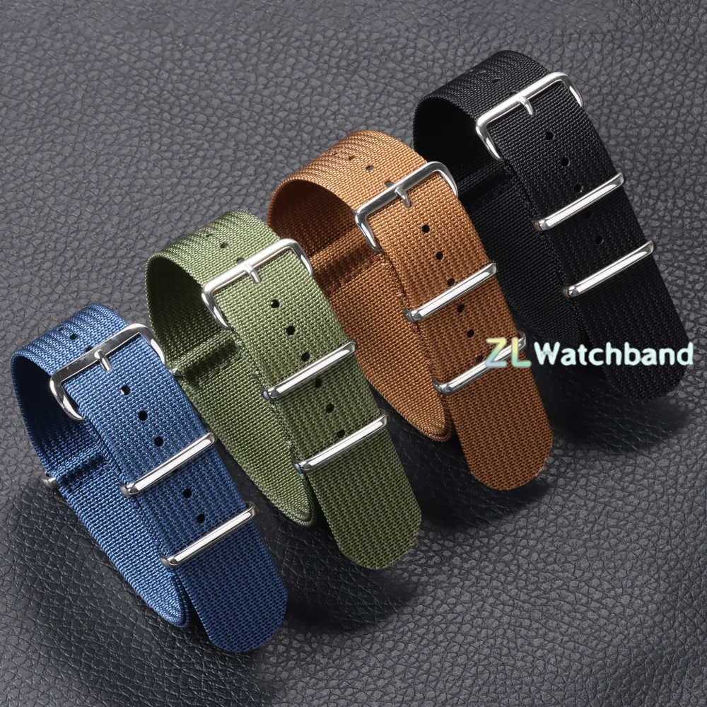 新しいリブ付きナイロン時計バンド 18 ミリメートル 20  - Nylon Nato Strap のレビューと価格