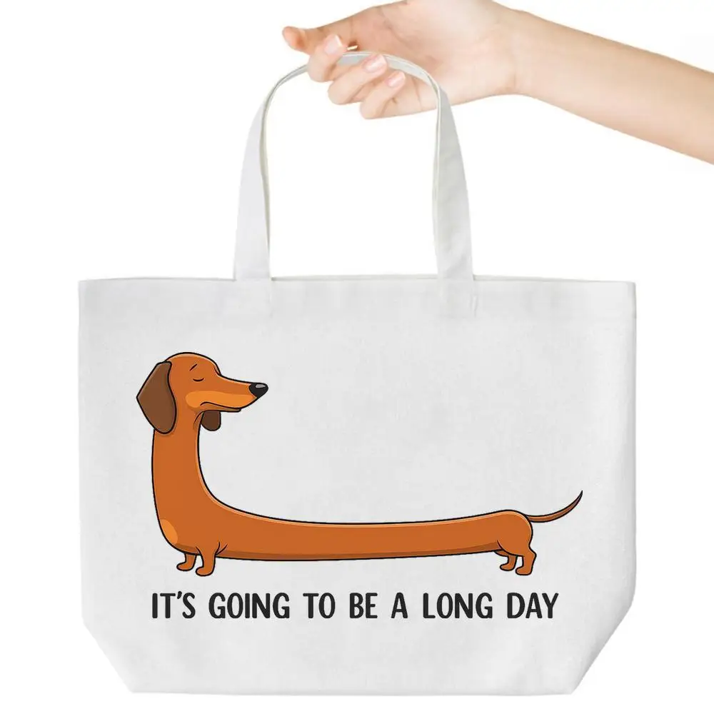 

Сумка с принтом таксы. Веселый дизайн для ежедневного использования, путешествий и школы. Идеальный подарок для любителей колбас.