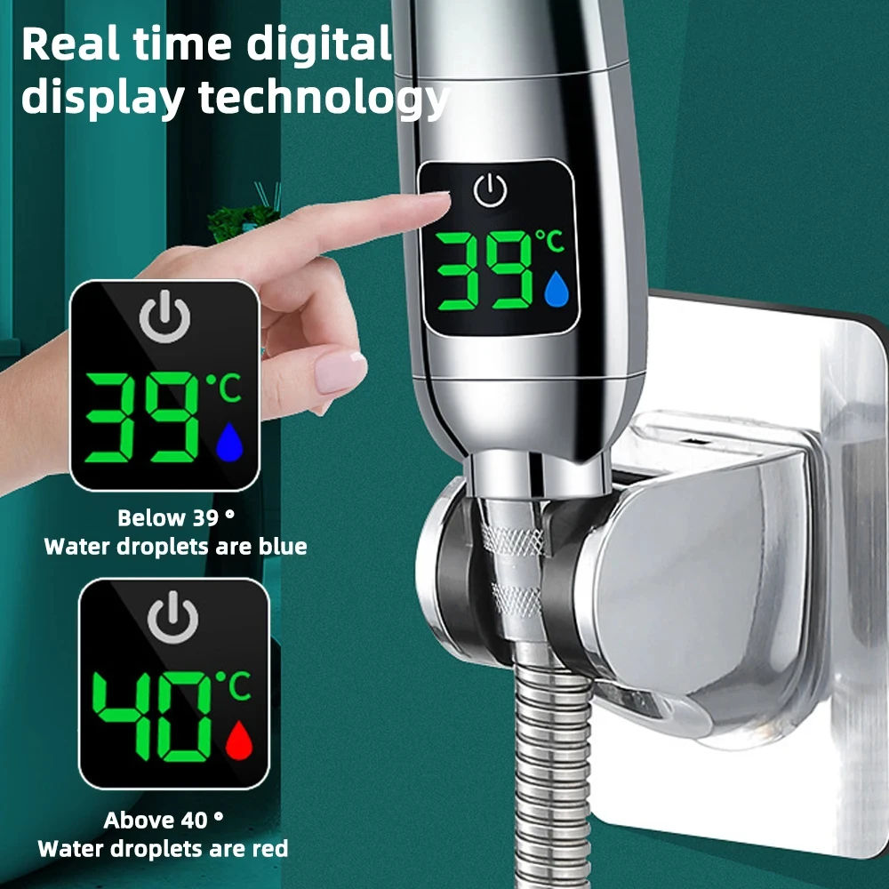 Cabezal de ducha de mano de alta presión para baño, cabezal de ducha ahorrador de agua, pulverizador ajustable presurizado, pantalla Digital de