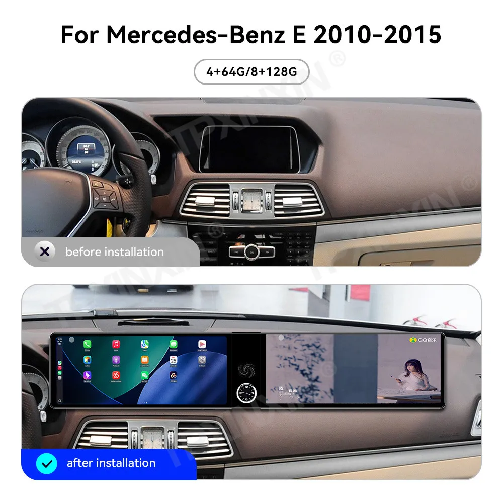 Dual-screen Interaction Android For Mercedes-Benz E 2010~2015 Car Radio Multimedia GPS Navigation Video Stereo Screen ead Unit