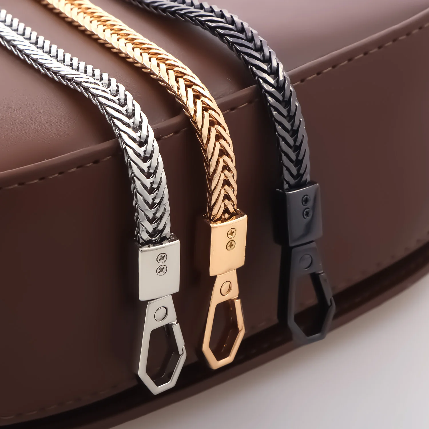 ثعبان حقيبة سلاسل حقيبة سلسلة حزام استبدال 7 مللي متر واسعة شقة سلسلة حزام سلاسل معدنية للمحفظة حمل حقيبة الكتف حقيبة كروسبودي