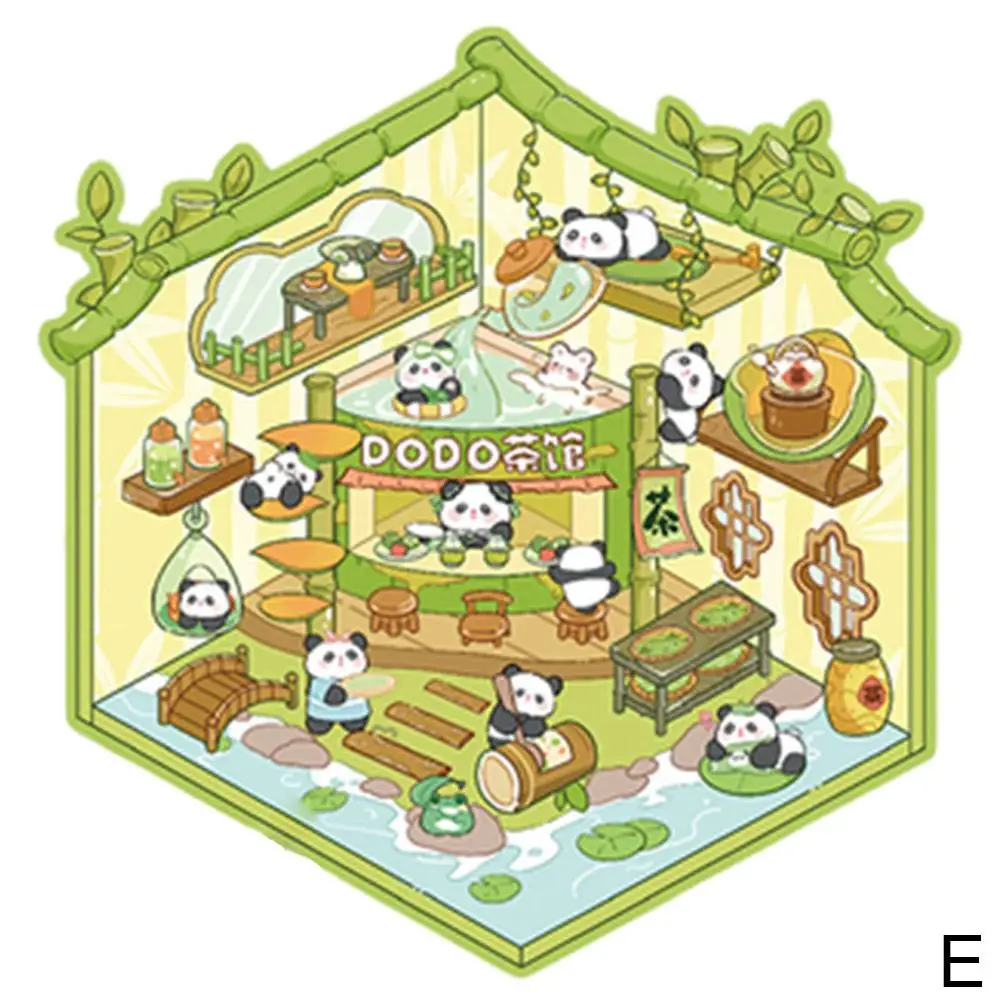 3D Storage Landscaping Stickers 3D Cartoon Miniature Scene Landscape Stickers Visual Stacking 3D Stickers For Kids H2R3