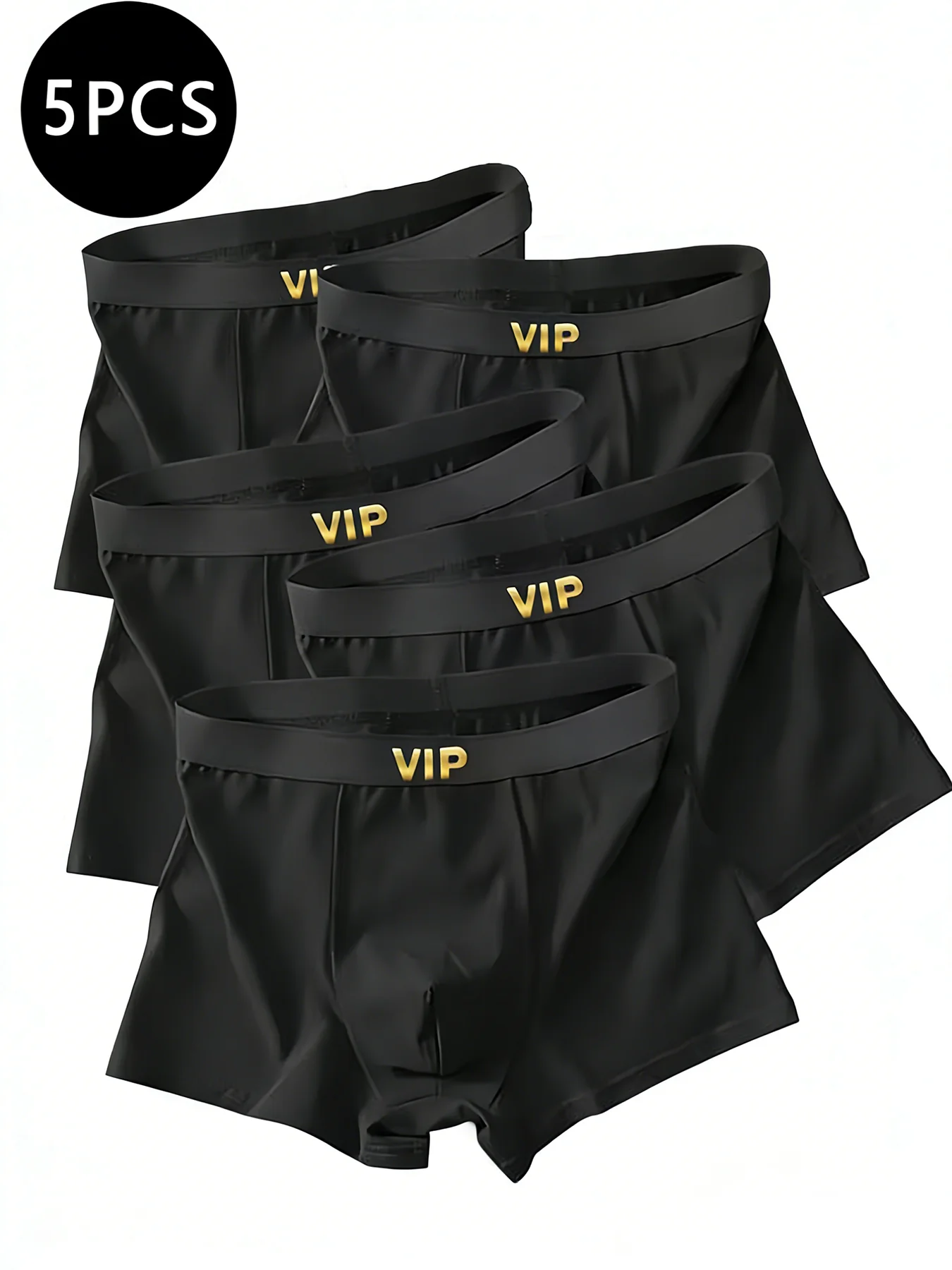 

5pcs/set Black Color Men's Underwear Casual Sport Boxer Short Fashionable Men Underpant Plus Size S-2XL Teenage Panties
