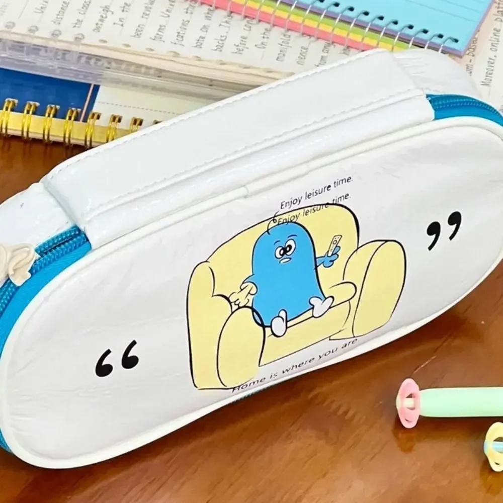 New Large Opening Design Pen Bag Portable Large Capacity Pencil Case Multifunctional Stationery Bag Gift