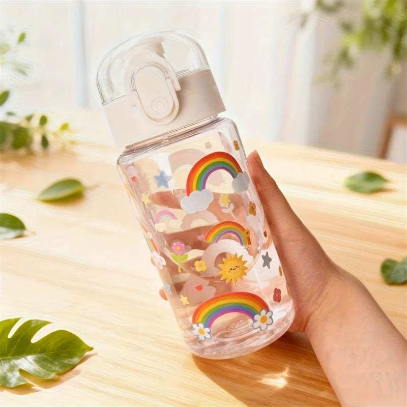 3D Printed Transparent Water Cup with Cartoon Patterns –550ML Vivid Color, Fade-Resistant, Cute & Stylish, Durable image 5