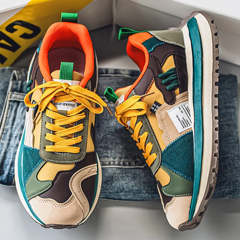 

Модные повседневные кроссовки для мужчин Harajuku, дизайнерские мужские кроссовки на платформе, уличные удобные мужские кроссовки zapatos de hombre