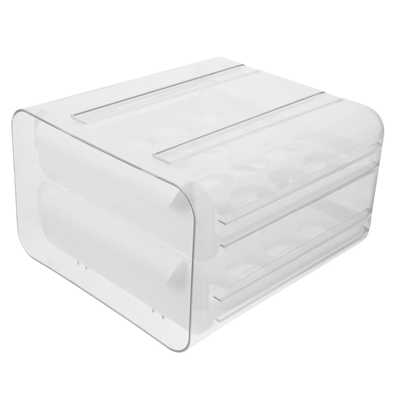 32 Compartment Egg Holder Double Layer Refrigerator Drawer Organizer Transparent Plastic Storage Box