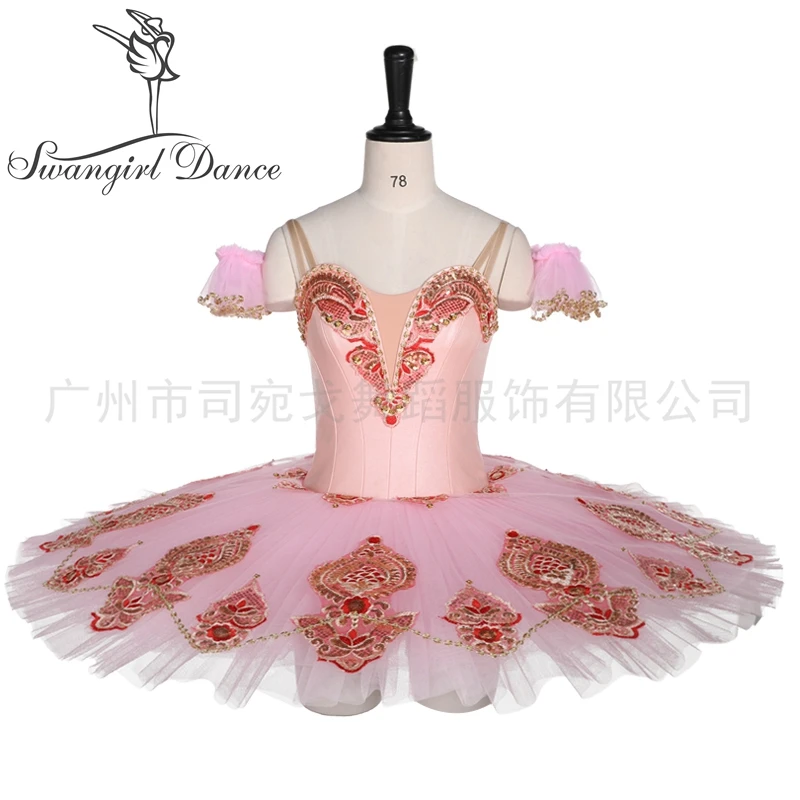 Professional Tutu Ballet Adult Pink Fairy Doll Girls Classical Costume Ballet Performance Tutu Pancake CompetitionBT9176