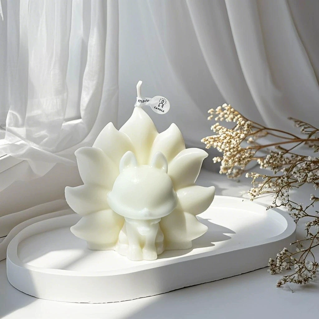 1Pc Handmade Soy Wax Fox Scented Candle - Smokeless Aromatherapy Candle, Ins Style Home Decor & Birthday Gift