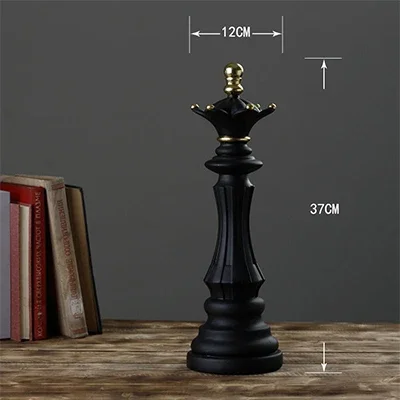 Resin Chess Figurines International Chess Set Black White Pieces Home Office Desk Decor Art Sculpture Gift for Game Lovers view 5