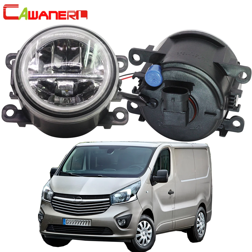 2 Pieces Car Front Fog Light + Angel Eye Daytime Running Lamp DRL H11 LED Bulb 4000LM 12V For Opel Vauxhall Vivaro B 2015-2019