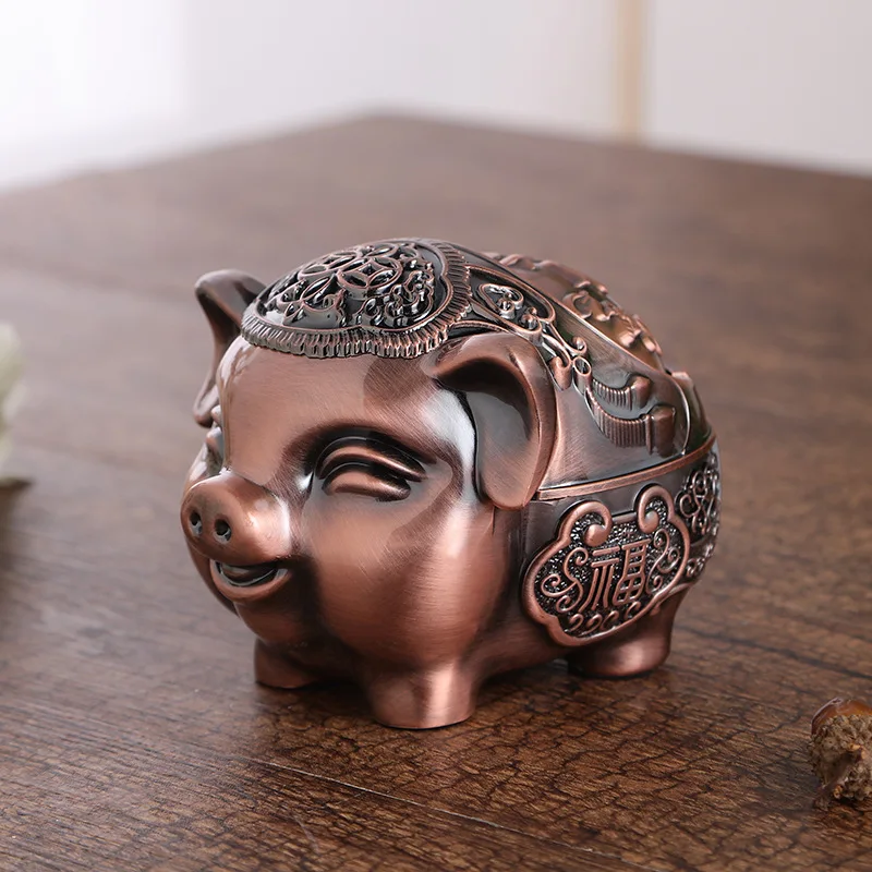 Retro Metal Pig Ashtray Animal Art Decorative Embossed Clamshell Living Room Outdoor Car Ashtray Home Decor for Boyfriend Gifts Retro Metal Pig Ashtray Animal Art Decorative Embossed Clamshell Living Room Outdoor Car Ashtray Home Decor for Boyfriend Gifts