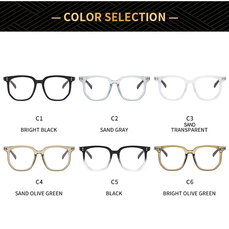 SHAUNA Retro Rivets Anti-Blue Light Glasses Frames Wood Grain Square Optical Eyeglasses